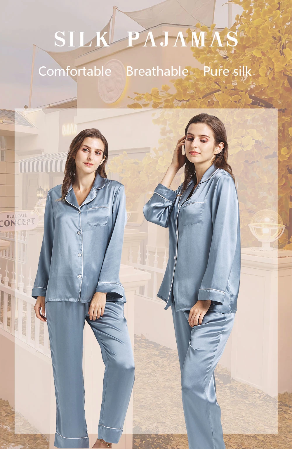 OEM&ODM Manufacturer High Quality 16/19/22 Momme Mulberry Silk Sleep Wear