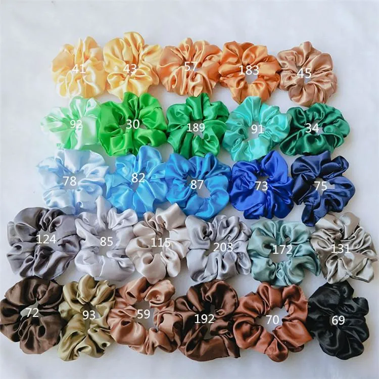 Custom Satin Hair Bands Girls Wholesale Silk Scrunchies