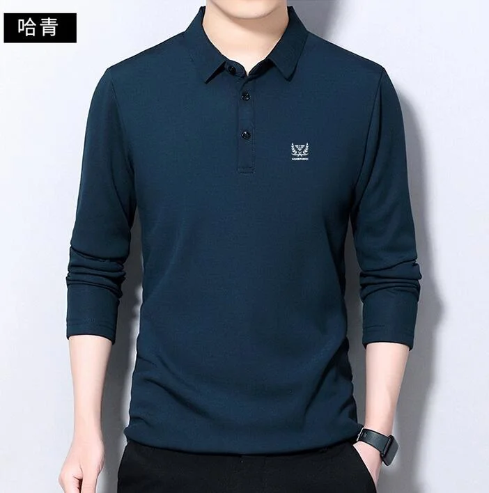 High Quality Classicial Men′s Long Sleeve Polo Shirt with Custom Logo Embroidery