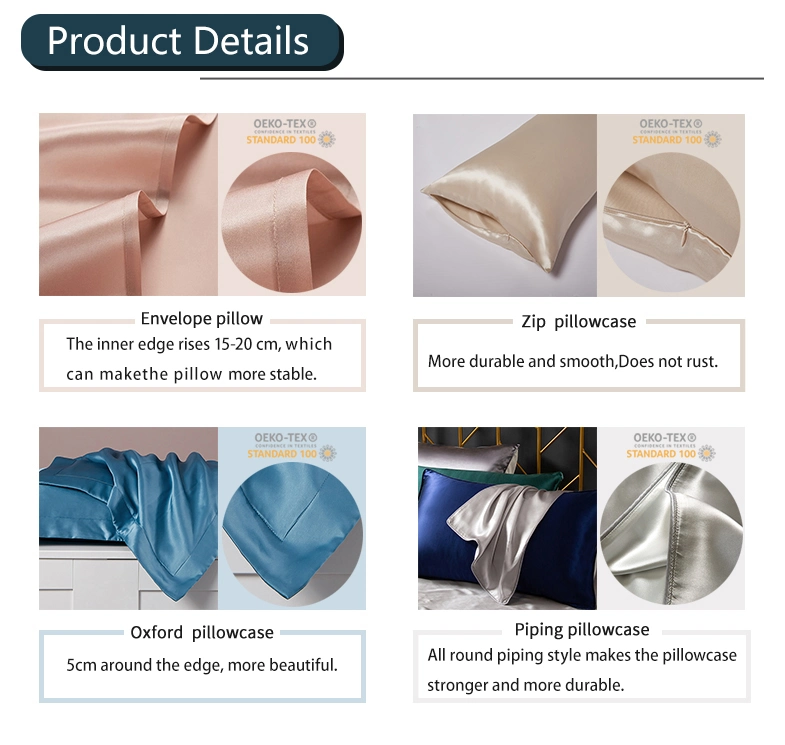 Super Soft 100% Silk Stain Silky Pillowcases Set High Quality