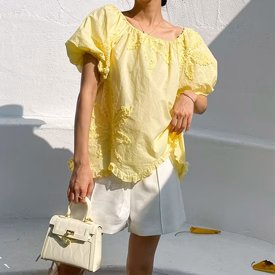 Venta al por mayor, moda, precio barato, blusa a cuadros para mujer, blusa con cuello vuelto para mujer y blusa tipo camisa