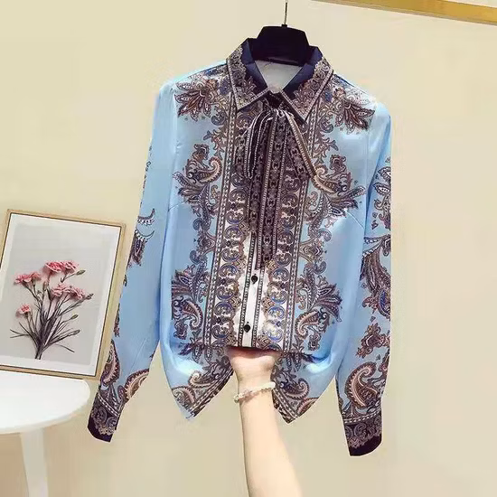 Otoño 2021 nueva moda mujer blusa suelta de manga larga de temperamento delgado