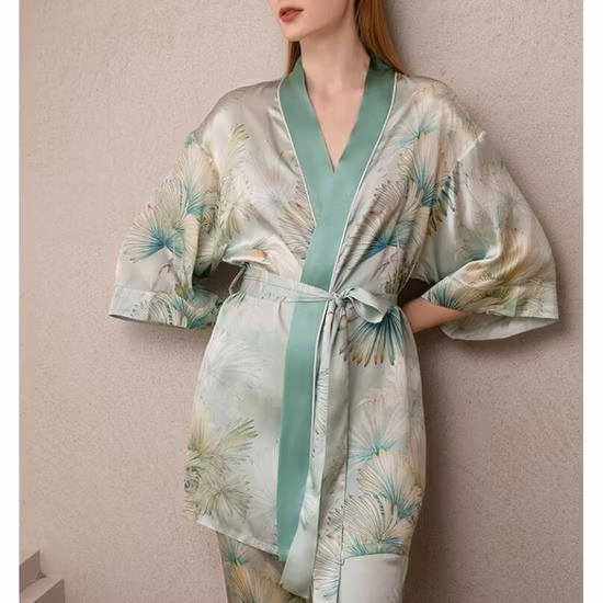 Conjunto de pijamas de seda de morera personalizados Batas de seda premuim